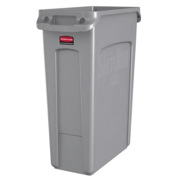 Can Trash Slim Jim Rsn 23gal Integrated Cinches Vnt/Rcycl Gray Rectangle 4/Case